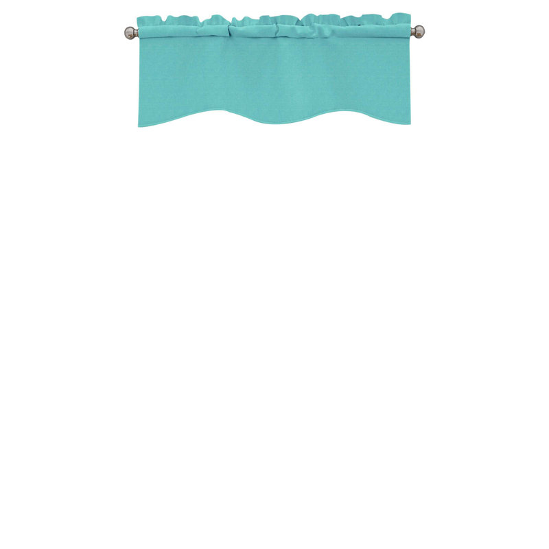 Turquoise Scalloped Rod Pocket Energy Efficient Valance