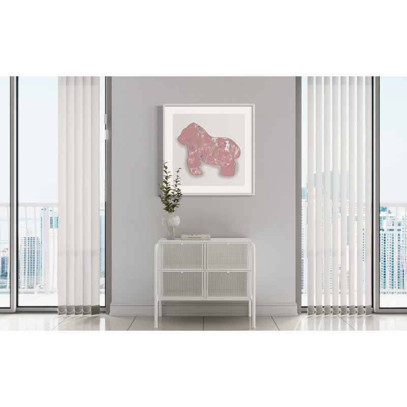 Gorilla Animal Cracker, Pink, White