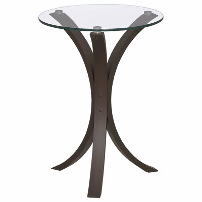 Round Glass Top Accent Side Table