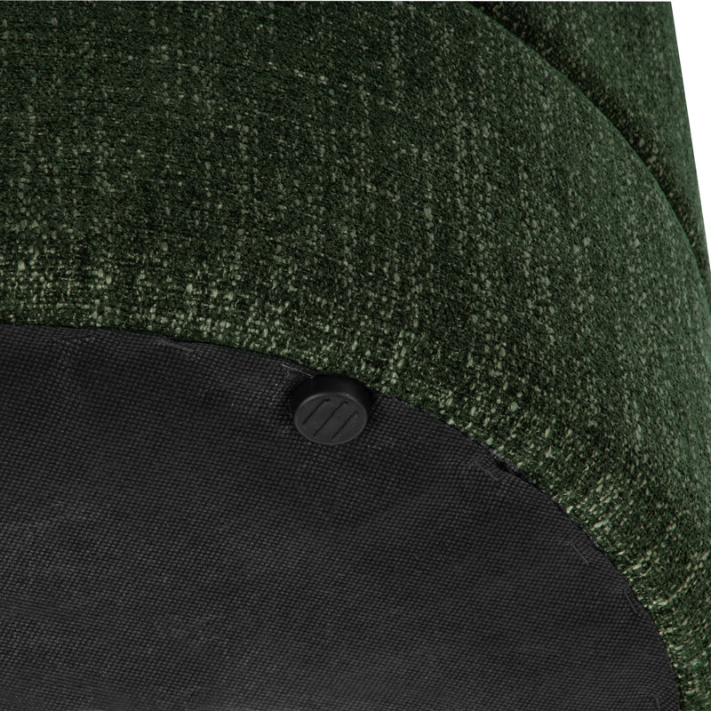 Maeesha Upholstered Round Ottoman, Green Woven