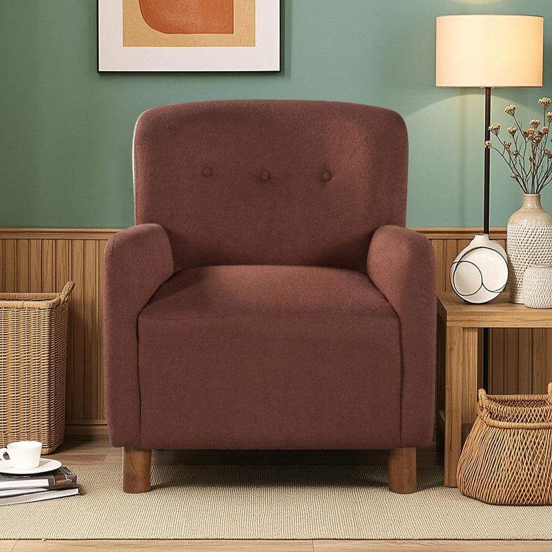 Fauteuil capitonné à boutons, canapé, Red