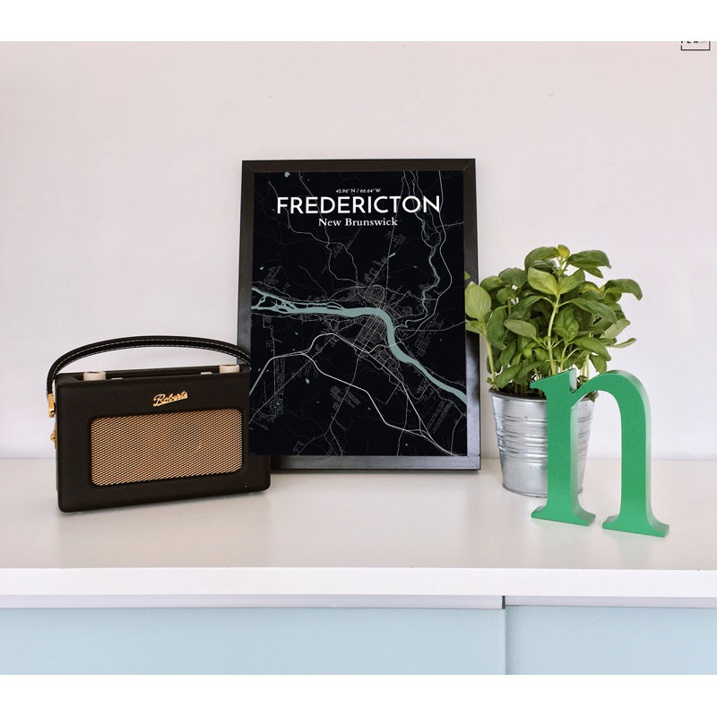 Fredericton City Map - No Frame Print, 43 cm H x 28 cm W