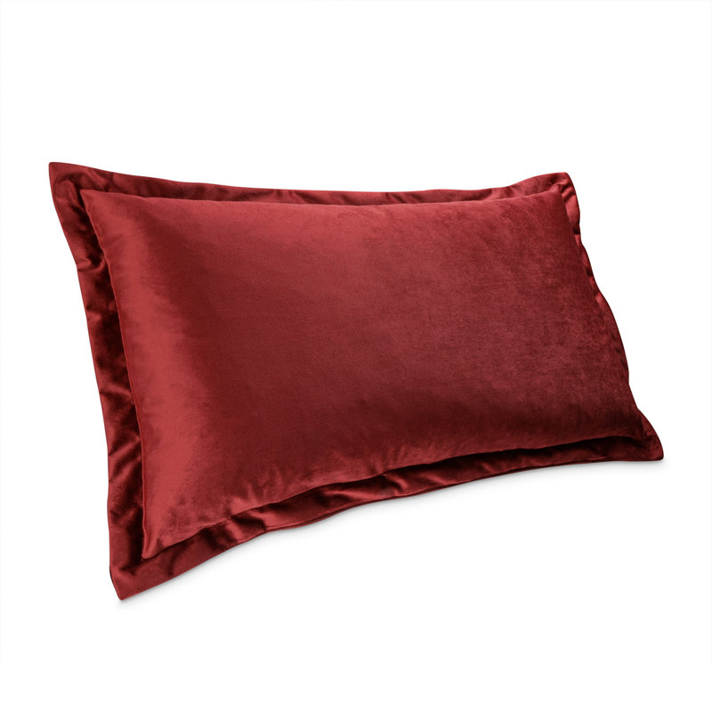 Conner Velvet Lumbar Pillow Cover & Insert, Sangria