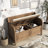 Linen Upholstered Storage Bench-2036836950