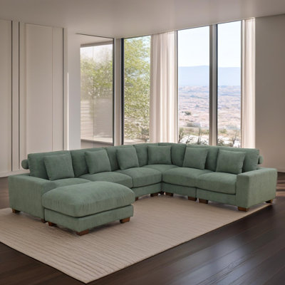 Ensemble de canapé de salon en velours côtelé vert turquoise Onyx