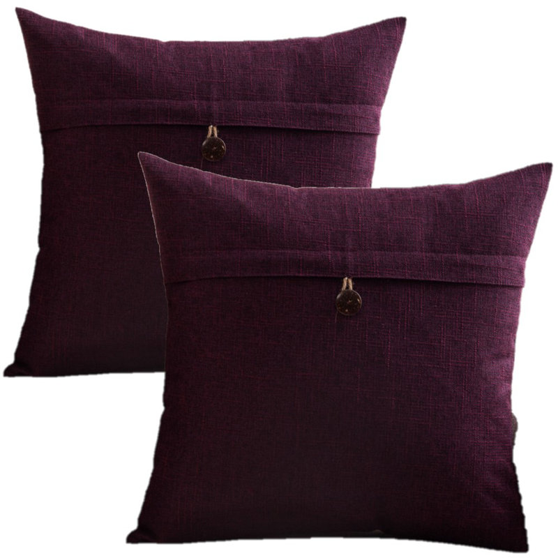 Housses de coussin carrées, Mauve, 18 po x 18 po, Non