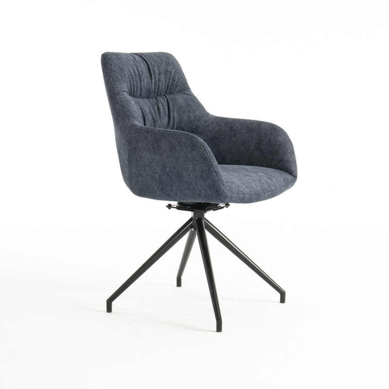 Aunalee 50cm H Velvet Upholstered Armchair, Blue, Set Of 4