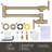 Commercial Wall Mount Brass Pot Filler Faucet with Double Joint Swing Arms-64129699