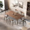 Creative solid wood rectangular dining table set