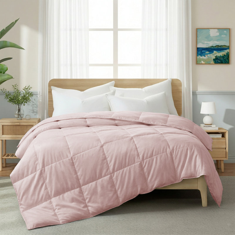 Insert de couette en duvet d'oie légère et respirante, Édredon très grand, Rose