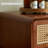 Boho Rattan 3-Drawer Dresser, Gold Legs