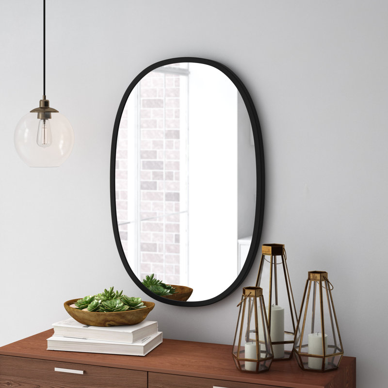 Miroir d'appoint Hub, Noir, 36 po x 24 po