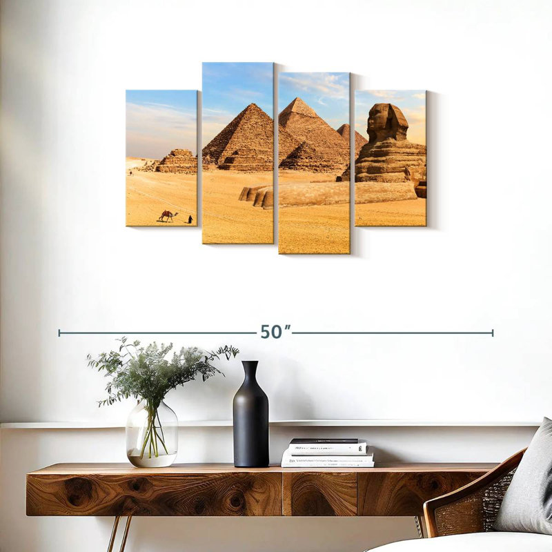 Adella, grandes pyramides et sphinx, H 22 po x l 36 po