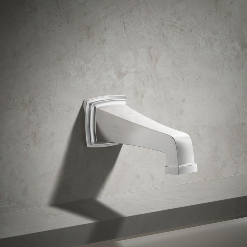 Riff Wall-Mount Non-Diverter Bath Spout, White