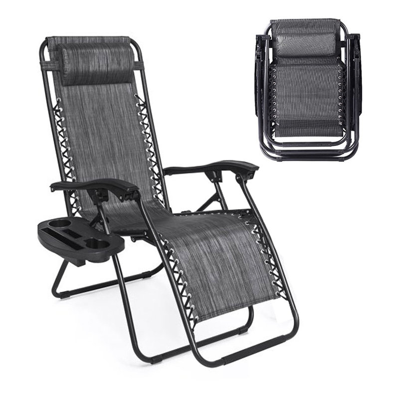 Chaise pliante zéro gravité Andreane, Gris