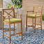 Tabourets de bar durables en bois d'acacia vert, style maison de campagne pour les repas en plein air