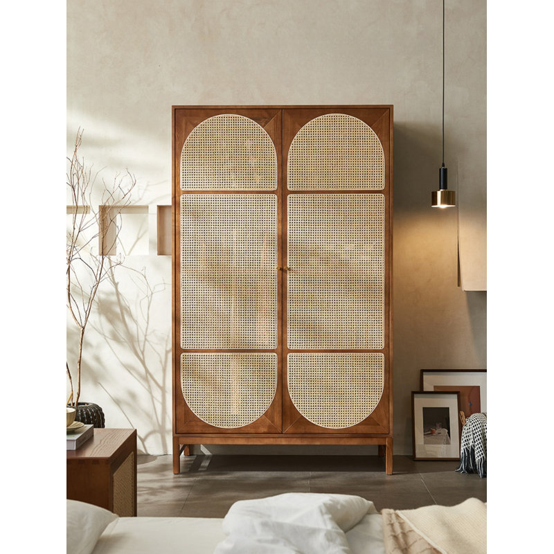 Garde-robe simple en rotin, Noyer