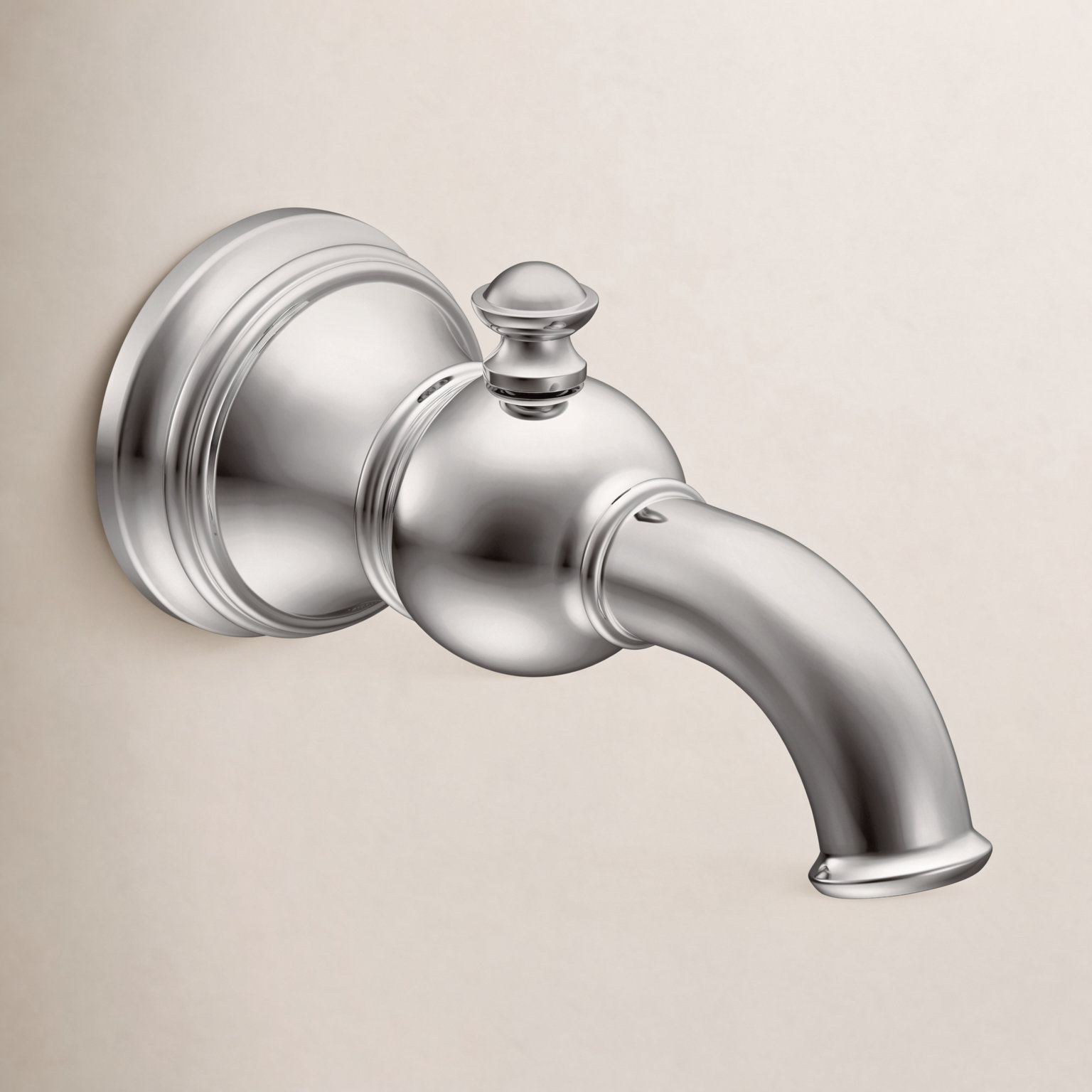 Weymouth Wall-Mounted Tub Spout with Diverter, Chrome