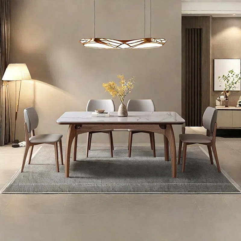 Ensemble de table de salle à manger rectangulaire et chaises, H 29,52 po x L 70,86 po x l 35,43 po