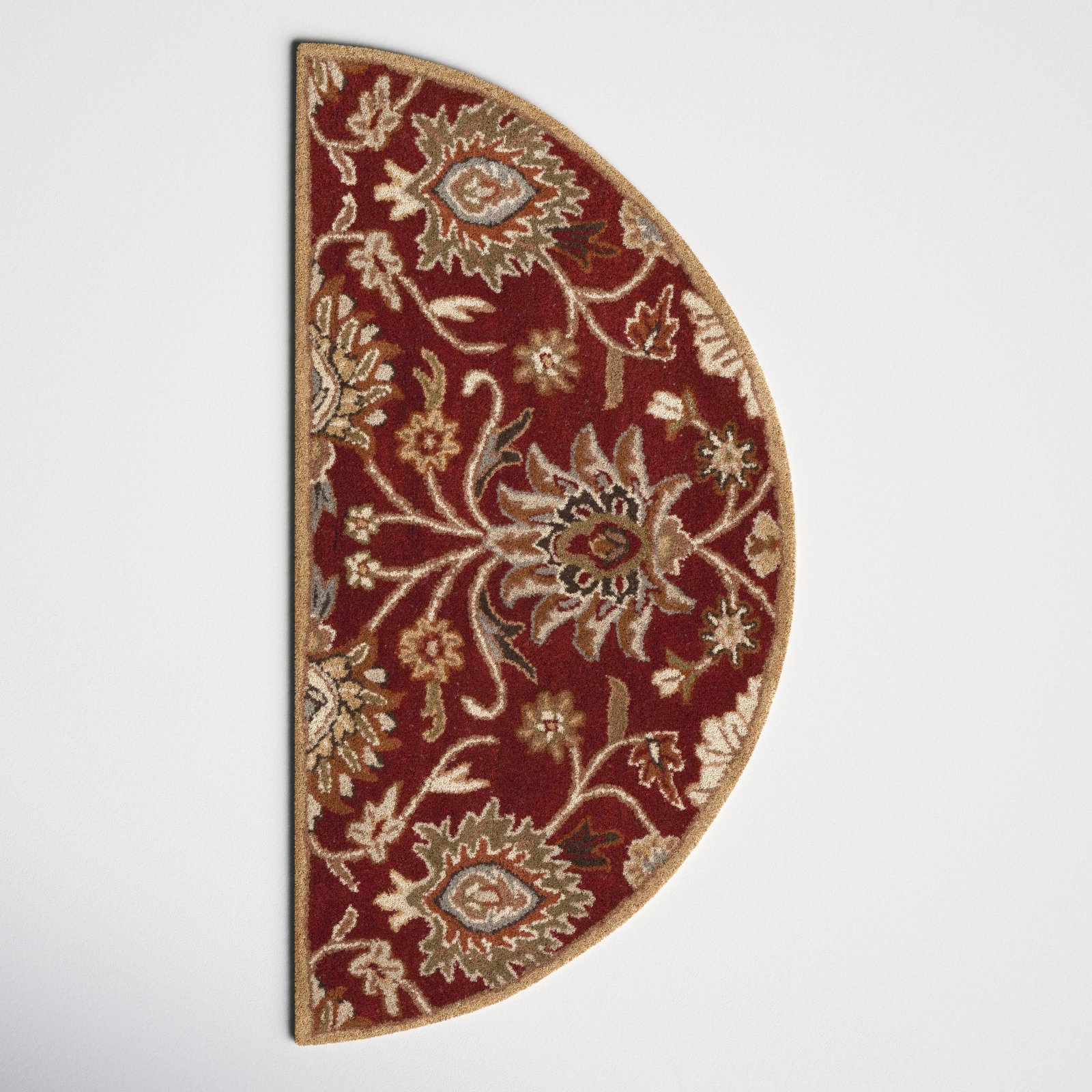 Arden Burgundy Hand-Tufted Wool Floral Rug, Hearth 2' x 4'