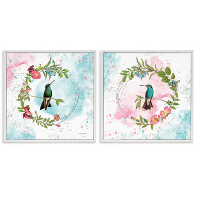  «Hummingbirds in Wreaths», ensemble de 2 giclées par Katie pertiet