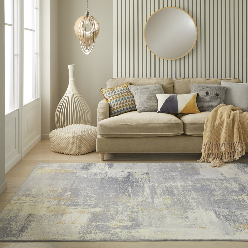 Lux Abstract Ultra soft Stain Guarded Grey Area Rug, Rectangle 160 x 230cm