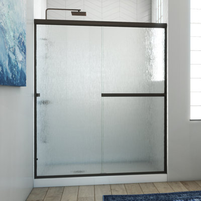 Lese 51" W x 66" H Semi-Frameless Shower Door