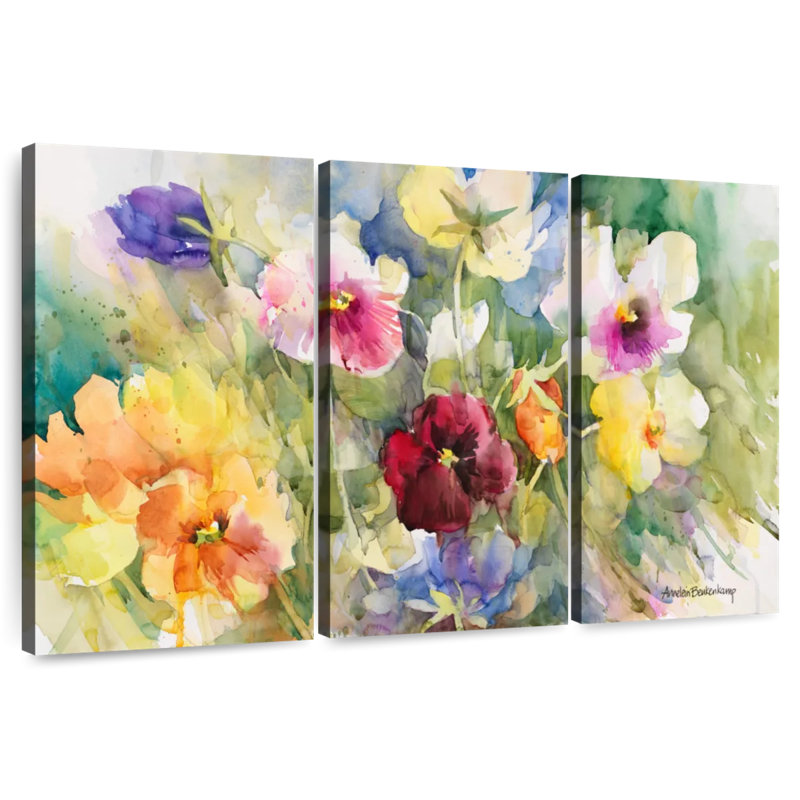 Harnek Pansies Posing, 24" H x 38" W