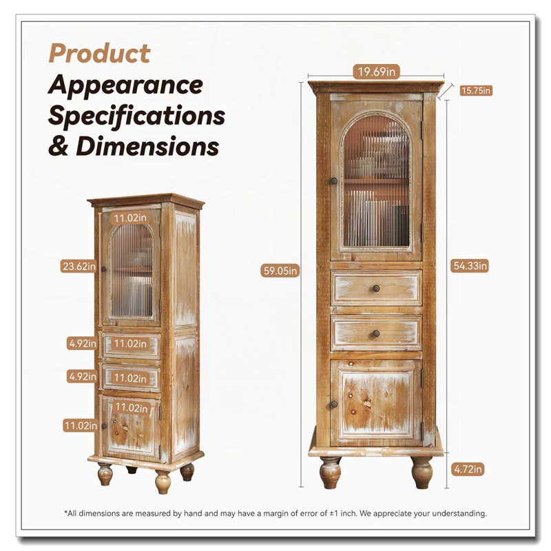 Armoire de rangement Farmhouse, Blanc ancien