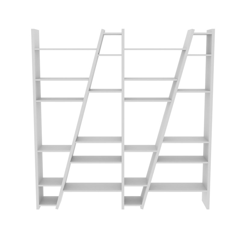 Geometric Bookcase, Pure White