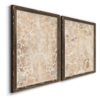 " Walnut Damask I " 2 - Pieces
