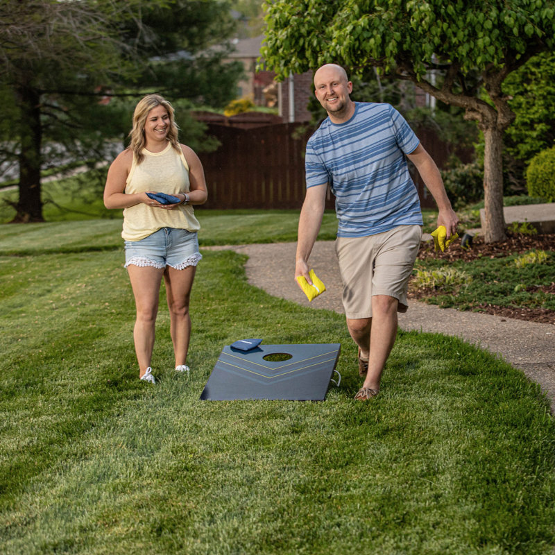 Triumph 2x3 Blue and Yellow LED Cornhole Set with Bean Bags
