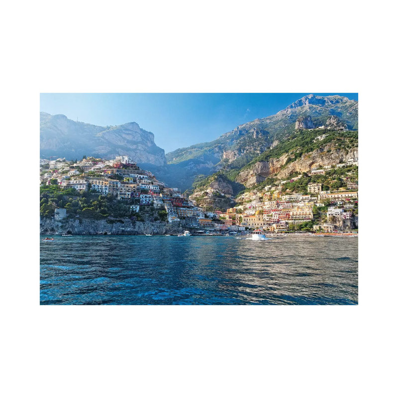 Coastal View Of Positano From The Sea by George Oze - Wrapped Canvas Print, 20.32 cm H x 30.48 cm W