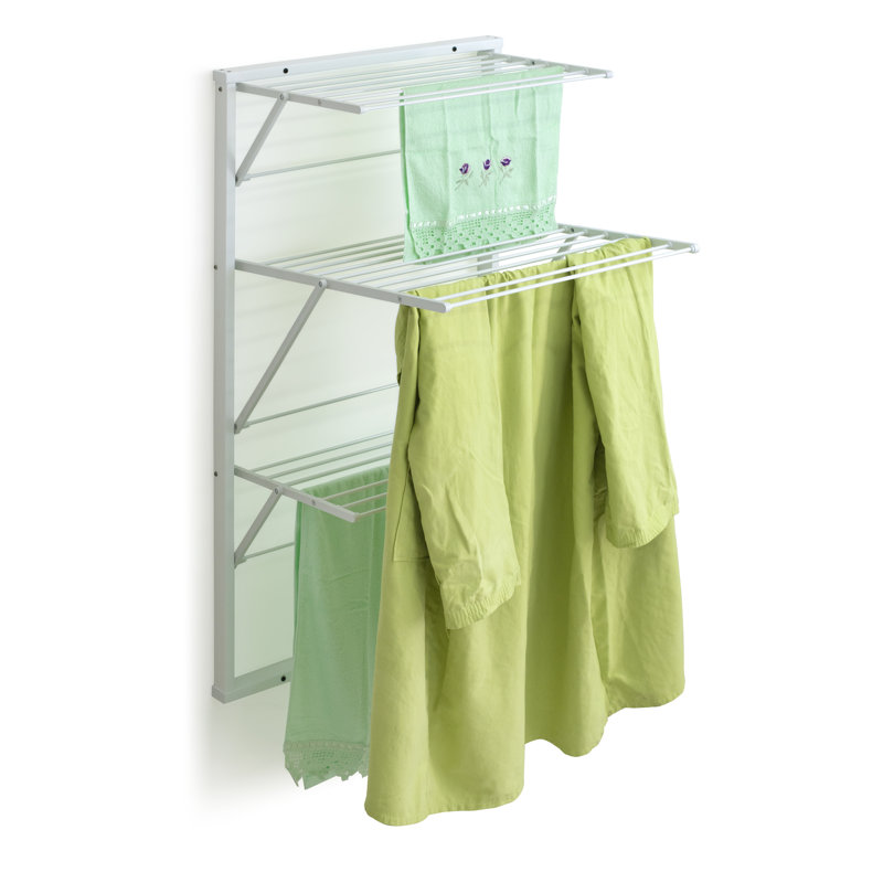 Foldable Wall-Mounted Drying Rack, White
