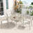 Outdoor Round Patio Table For 4 - 6, Metal With Umbrella Hole Backyard, Lawn, Garden. Powder Coating Rust Proof, Bent Leg Design Better Stability, Non Marring Foot Caps. Easy To Do Assembly Colored-356554437