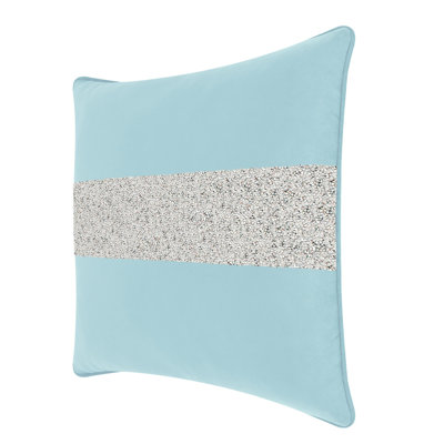 Coussin lumineux avec rayures strass - velours