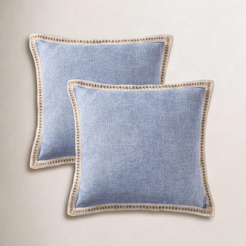 Housse de coussin de couleur, Bleu, Carré 20 po