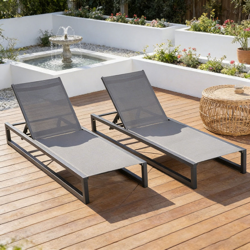 CHAISE LOUNGE, Black+Grey, 2