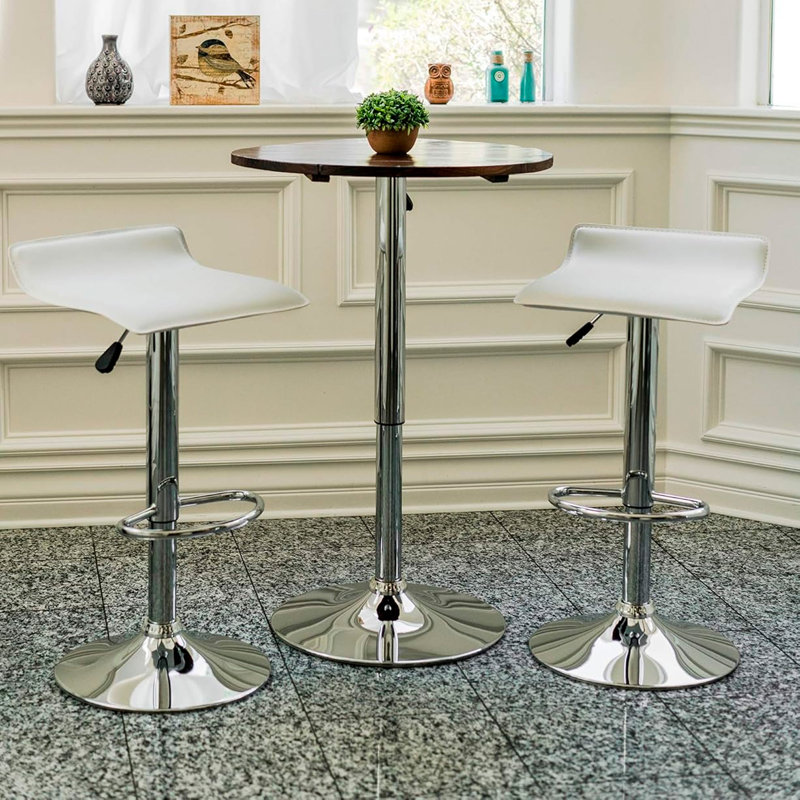 Tabouret de bar pivotant à hauteur réglable Abadie, Blanc