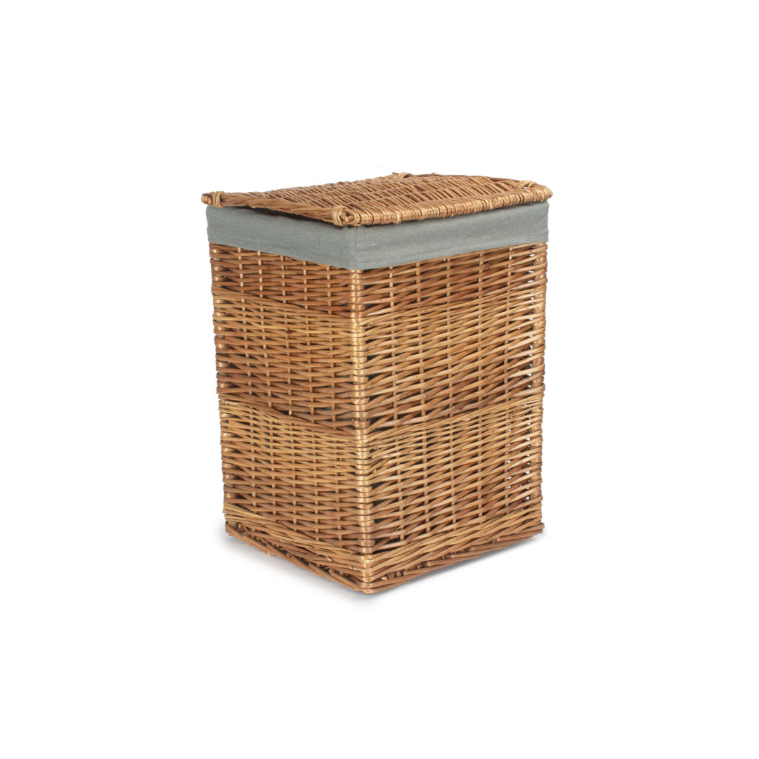 Wicker Laundry Bin Basket with Lining