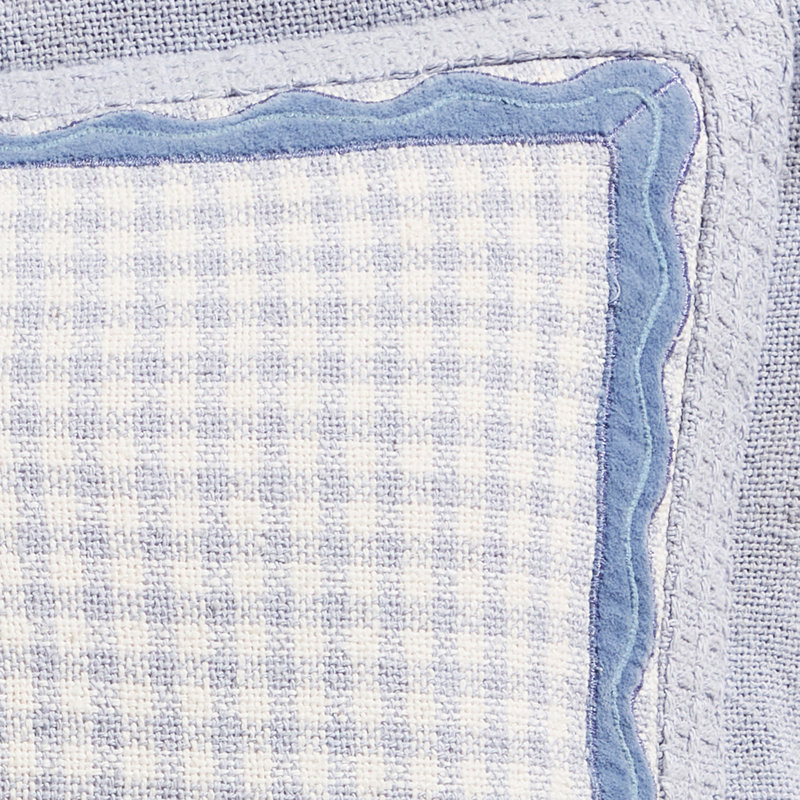 20x20 Gingham Scallop Decorative Pillow Blue