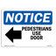 Pedestrians Use Door Sign