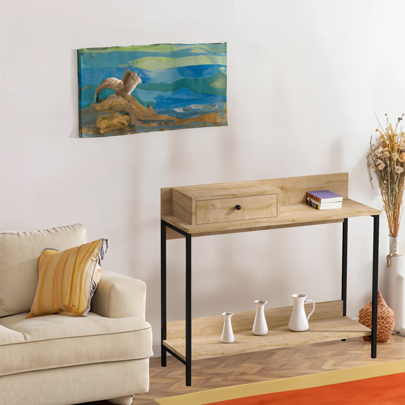 Modern Dresser with Numerous Shelves, Sapphire Oak, 39.4 x 34.3 x 13.8 inches | 100% Melamine Coated Particle Board, Thickness: 0.7 inches | Wall-Mountable, Stylish Industrial Design for Contemporary Spaces