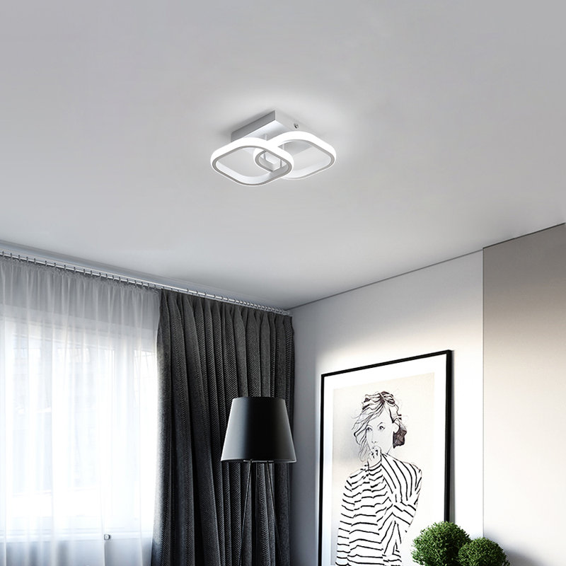 Luebbert LED Semi Flush Mount, 6000K, White