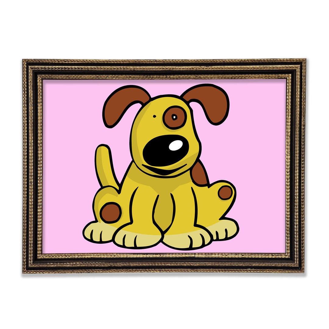 Hund Cartoon Schwanz Rosa - Druck