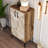 Stylish Shoe Cabinet with Multiple Shelves, Walnut & White Finish, 23.6 x 43.7 x 13.8 inches | 100% Melamine Coated Particle Board, Metal Legs, Plastic Handle | Wall Mountable, Perfect for Entryway & Storage Solutions-359981690