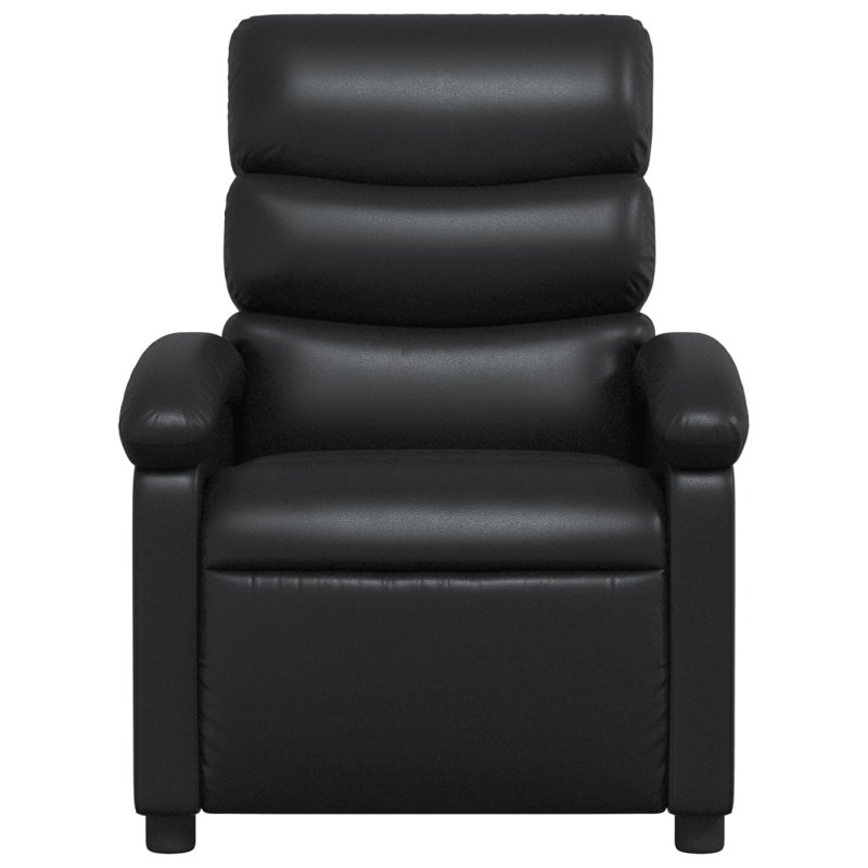 vidaXL Recliner Chair, Adjustable Backrest/ Footrest, Leather, Black Faux Leather