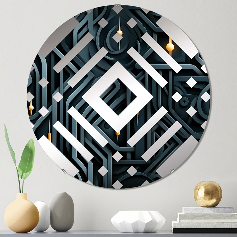 Miroir décoratif noir énigmatique, 23,6 po x 23,6 po