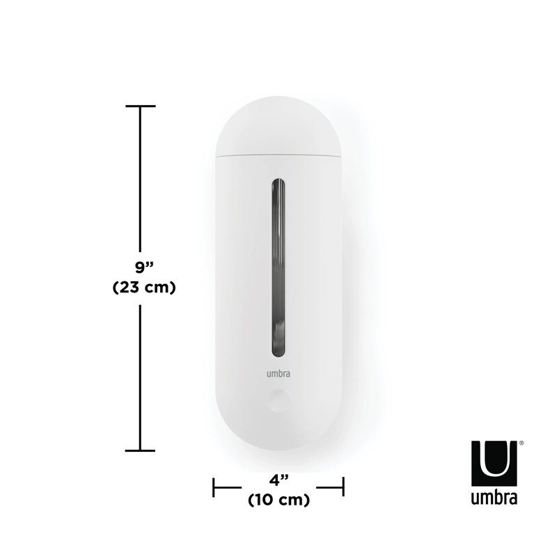 White Wall-Mounted Soft-Touch Soap Dispenser