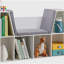 Bibliothèque à 6 compartiments avec coin lecture et coussin, organisateur de rangement polyvalent pour chambre à coucher, salon, blanc pur-120027502